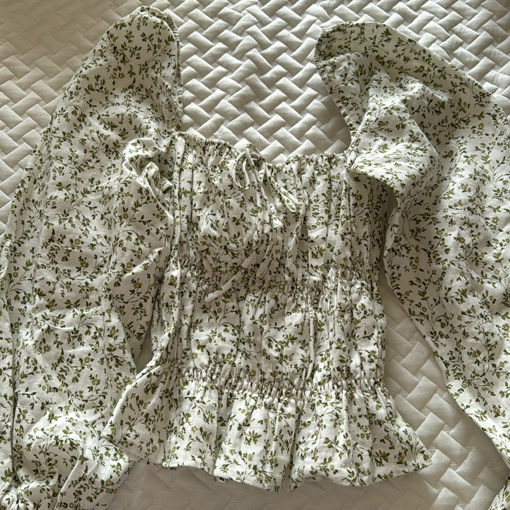 Reformation linen botanical top